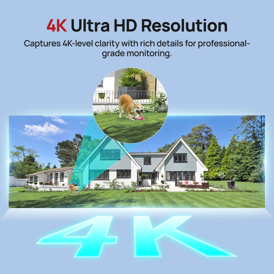 VIKYLIN 8MP IP-Außenkamera mit IR-Licht, PoE, H.265, Weitwinkel 2,8 mm und KI-basierter humanoider Erkennung in Weiß - Bild 2