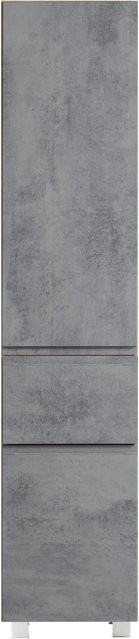 Held Möbel Seitenschrank Ancona in Betongrau-Wotaneiche, Breite: 40 cm, Höhe: 180 cm, Tiefe: 35 cm - Bild 1