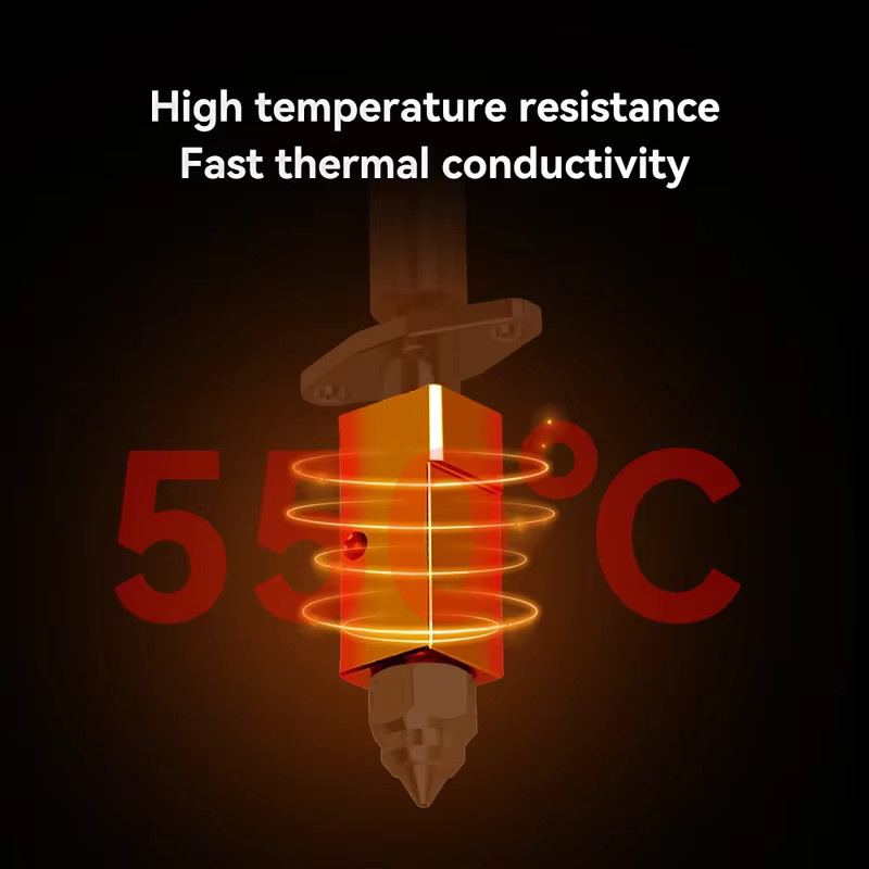 Creality Hotend-Kit für K1 und K1 Max 3D-Drucker mit 550 °C Hochtemperatur-Funktion und CR-M4 Extruder in Gold - Bild 2