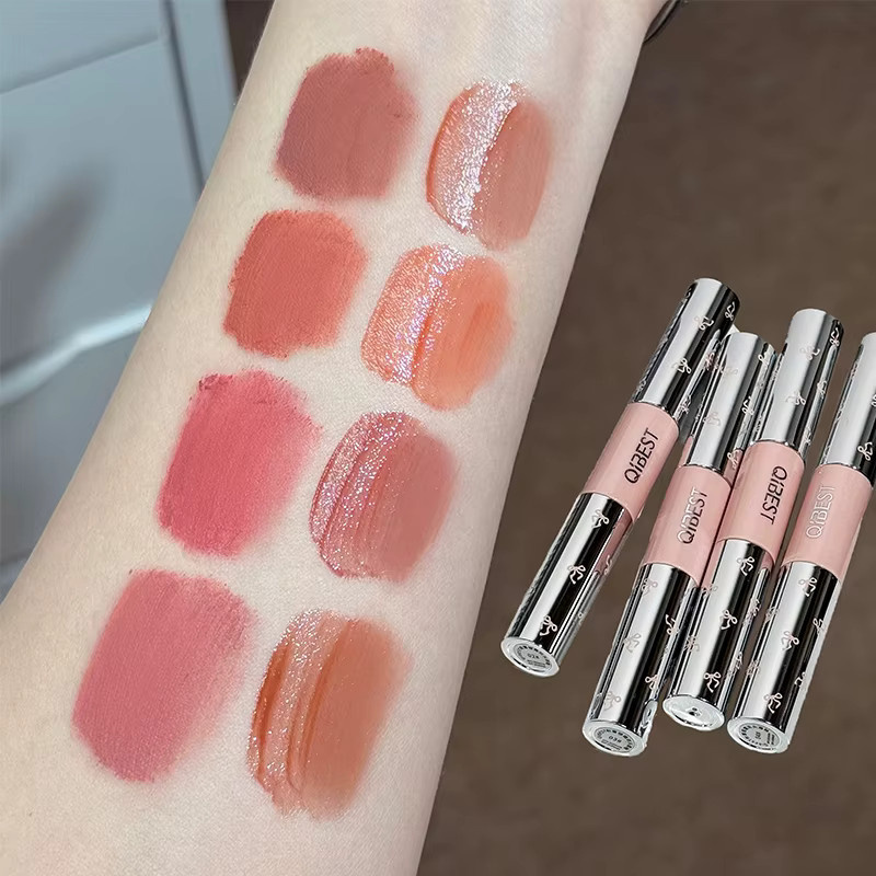 QIBEST Doppelkopf-Lipgloss, rot, matt, flüssig, Unisex - Bild 3
