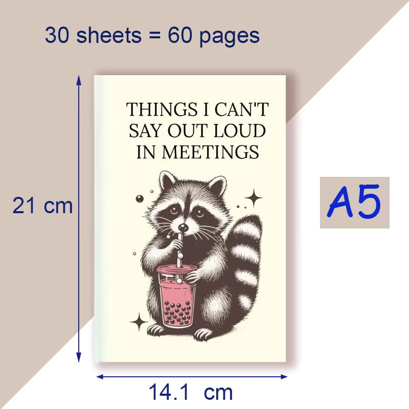 Lustiges A5-Notizbuch LERNEJO Dinge, die ich nicht laut sagen kann, während ich an Besprechungen teilnehmende Teilnehmer bin - Bild 3
