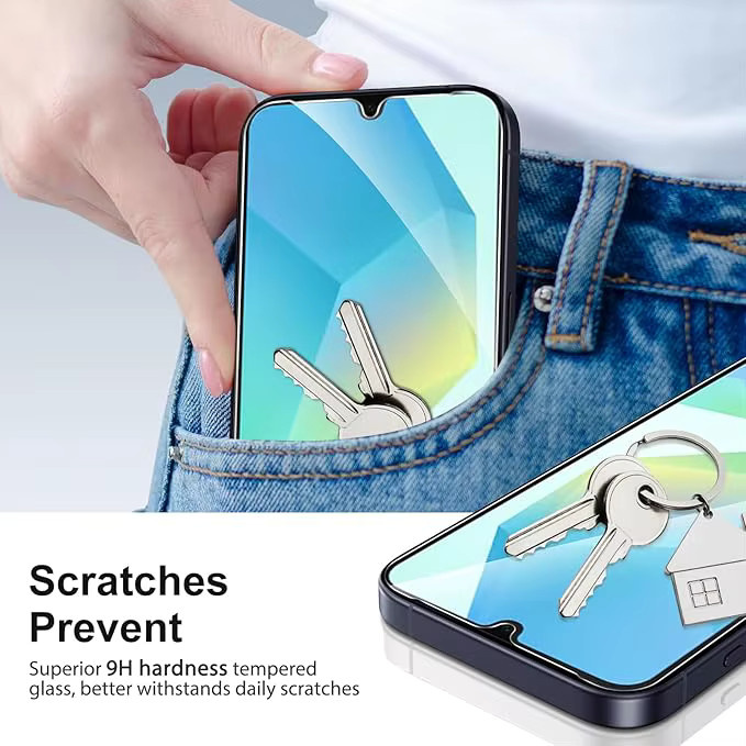 3er-Pack Displayschutzfolie aus gehärtetem Glas für Samsung Galaxy A16 5G, transparent - Bild 5