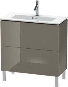 Duravit Waschtischunterschrank Compact L-Cube in Grau Hochglanz mit 2 Auszügen, stehend, B/T/H: 82 x 39,1 x 70,4 cm - Bild 1
