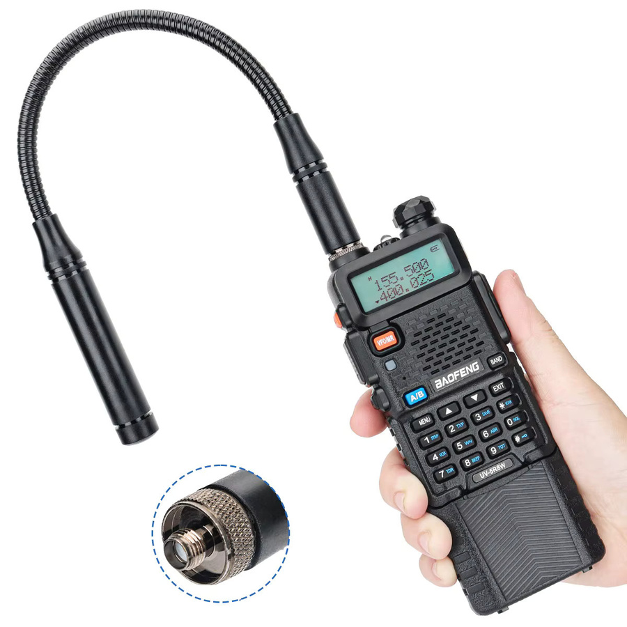 Baofeng UV-25 Schwanenhals Taktische Antenne mit SMA-Buchse Dual Band VHF UHF in Schwarz für UV-5R UV-21 PRO und Quansheng UV-K5 Amateurfunk - Bild 4