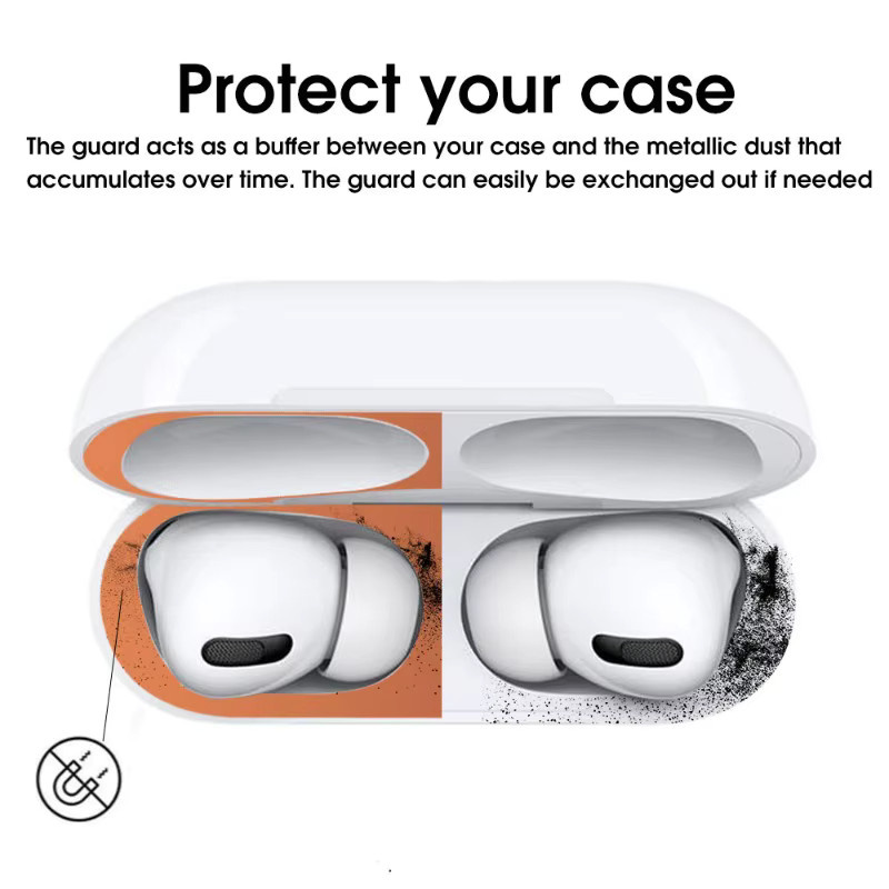 Ultradünner Metall-Staubschutz-Aufkleber für Apple AirPods Pro 2 Staubdichte Schutzfolie für das Ladeetui - Bild 2