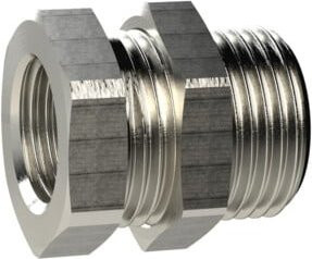 Riegler Schottverschraubung aus vernickeltem Messing in Silber, M20x1,5 a., G 1/4 i. - Bild 1