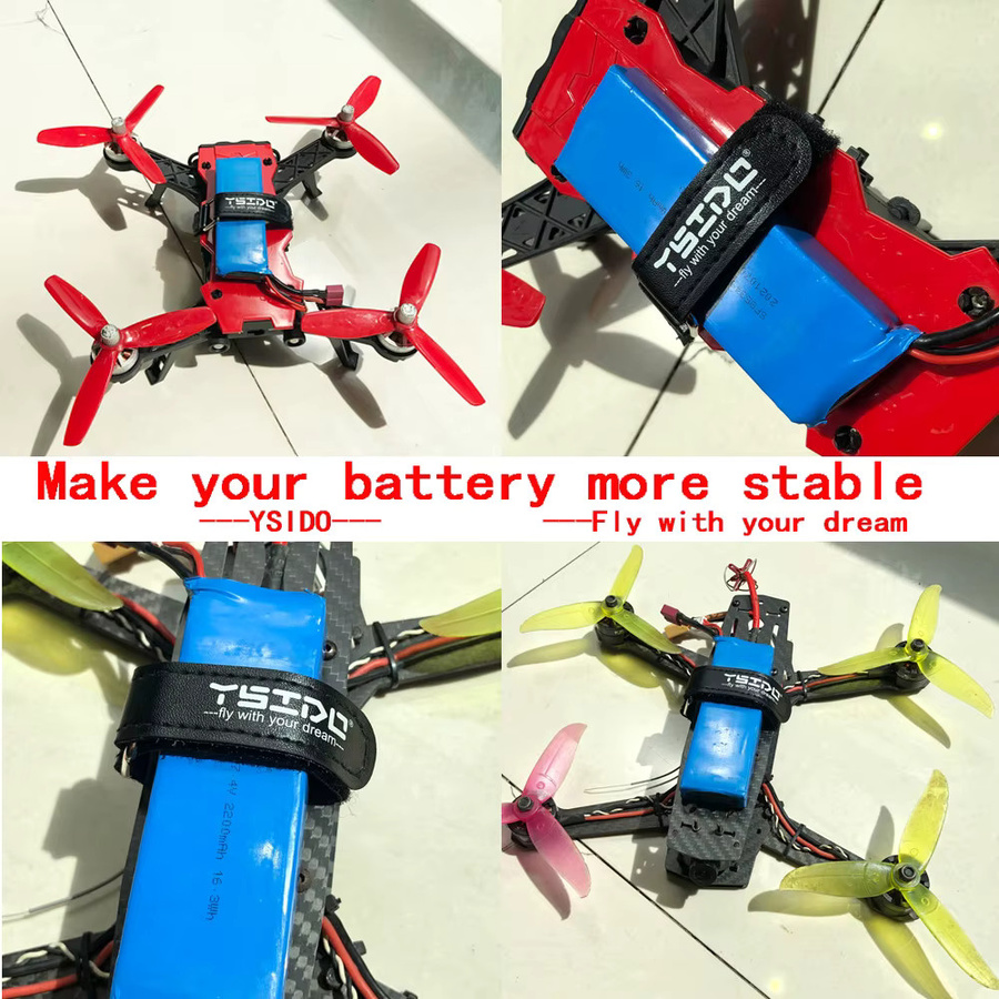 YSIDO Aufkleber Band Nylon Lipo Batterie Strap Gürtel, Schwarz, 5-teiliges Set - Bild 6