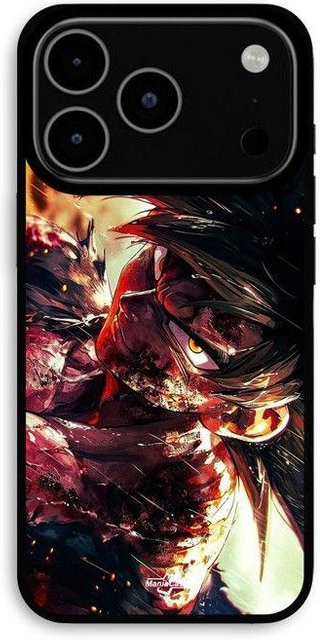 MANIACASE iPhone 17 Pro Max Hülle mit Dragon Ball Goku Fan-Art in Schwarz und Multicolour - Bild 1