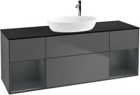 V&B Waschtischunterschrank Finion in Anthrazit lackiert, Breite: 160 cm, Tiefe: 50,1 cm - Bild 1
