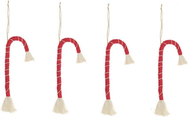 Rico Design Makramee Set Zuckerstange, 4 Stück, Rot, B/H: 8 x 20 cm - Bild 1