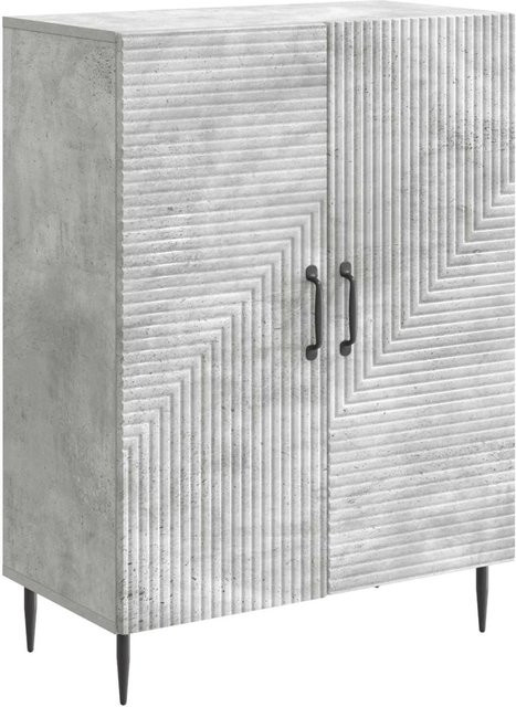vidaXL Sideboard im Vintage-Design aus Holzwerkstoff in Betongrau, B/T/H: 66 x 34,5 x 89,5 cm - Bild 1