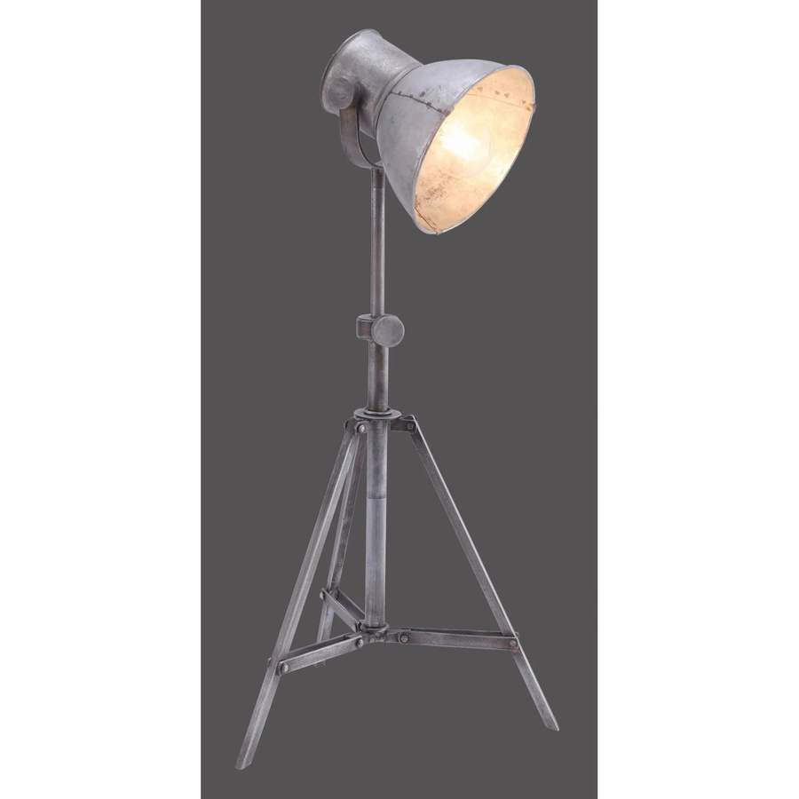 Just Light Tischleuchte Samia 1-flammig aus Eisen in Silber-Optik, höhenverstellbar, Industrial-Look, Höhe: 85 cm - Bild 1