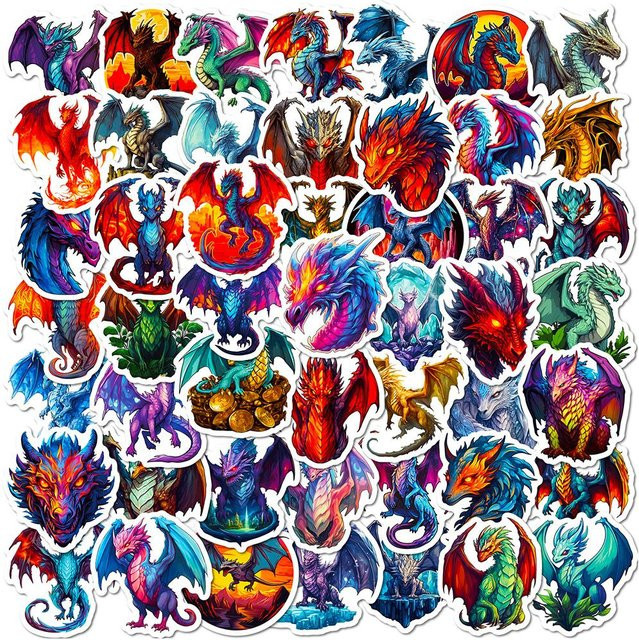 Wings Of Fire Drache Cartoon Anime Aufkleber von Binchi Outdoor Product, wasserfeste Sticker für Skateboard, Laptop, Motorrad, Handy, Auto und Gepäck, mehrfarbig - Bild 1