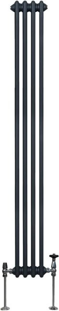 Monstershop Traditioneller 2 Spalten Heizkörper aus Stahl in Anthrazitgrau, Breite: 180 cm, Höhe: 20,2 cm - Bild 1