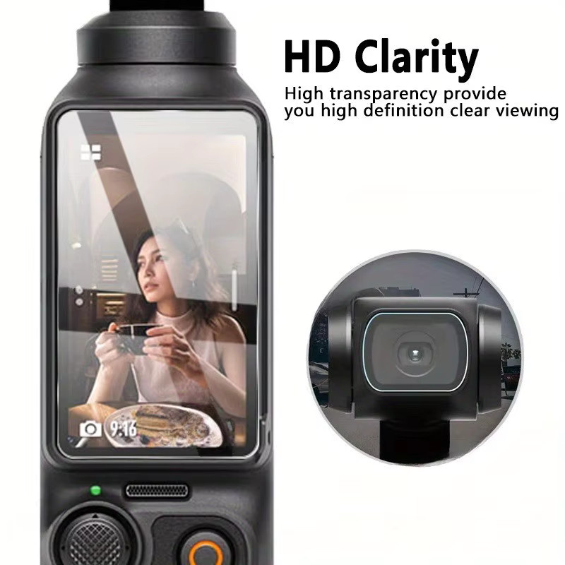 DJI OSMO Pocket 3 und Pocket 2 Zubehör: Kratzfester Objektivschutz aus gehärtetem Glas und Displayschutzfolie in Transparent - Bild 3
