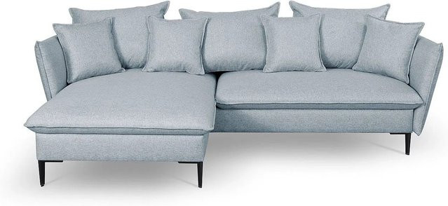 Pascal Morabito Schlafsofa Lazare L-Form in Lichtgrau mit Stoffbezug - Bild 1