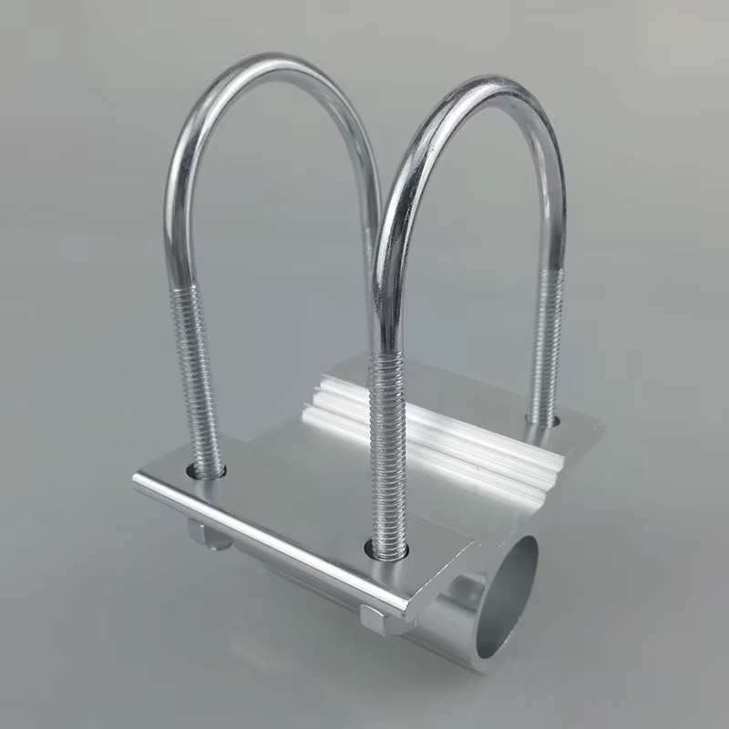 NOWEPOCH Glasfaser-Antennen-Montageklemme aus verzinktem Stahl in Silber, U-Bolzen Rohrschelle mit Innendurchmesser: 25,5 mm - Bild 2