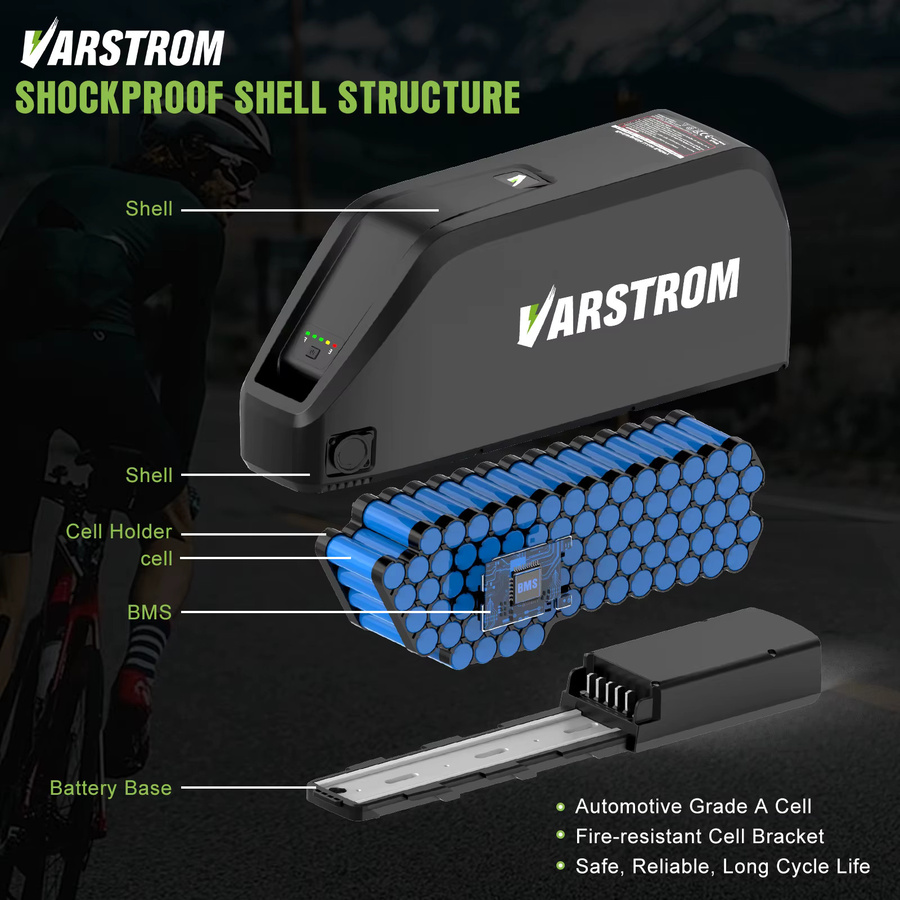 Hailong Max E-Bike-Akku Parrot Gepäckträgerakku in Schwarz für 48V 52V 36V mit verschiedenen Kapazitäten von 13Ah bis 30Ah - Bild 2