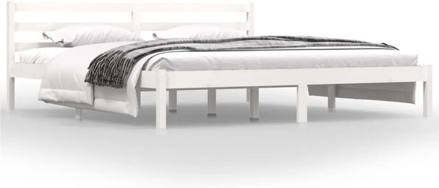 vidaXL Massivholzbett aus Kiefer in Weiß, Modernes Doppelbett B/T/H: 180 x 200 x 185,5 cm - Bild 1