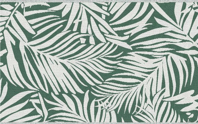 Outsunny Outdoor Teppich mit Blätter-Muster, wendbar und wetterfest, Dunkelgrün, B/T: 152 x 243 cm - Bild 1