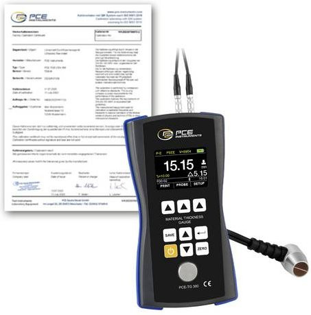 PCE Instruments Materialdickenmessgerät PCE-TG 300-NO5/90-ICA in Schwarz mit 5MHz Sensor und USB-Anschluss inkl. ISO-Zertifikat für Messbereiche von 1 bis 600 mm - Bild 1