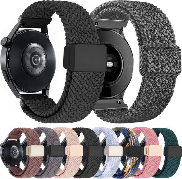 Amazfit Uhrenarmband Nylon, Schwarz, 22 mm, 20 mm - Bild 1