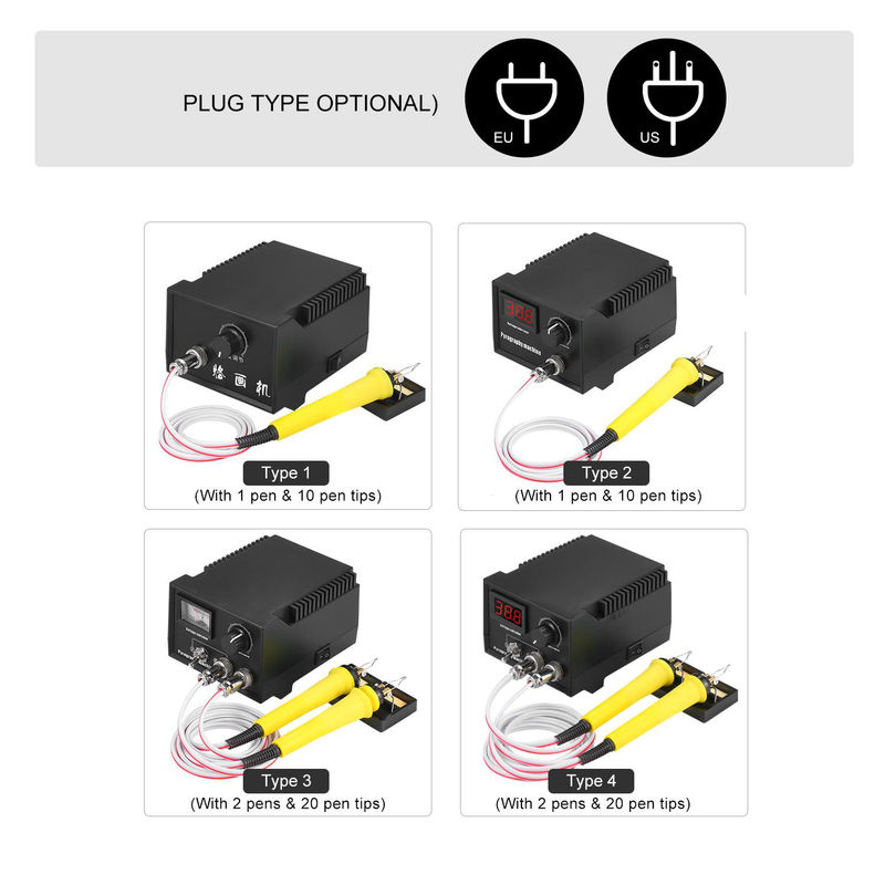 aimo 29-teiliges Holzofen-Werkzeugset mit digitaler Anzeige, 60 W, 110 V, verstellbar von 0 °C bis 800 °C, Schwarz - Bild 3