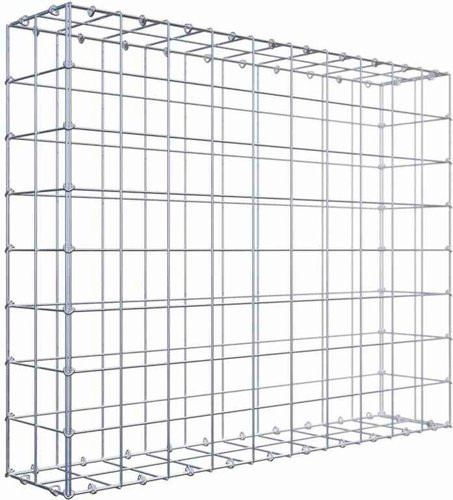 Gabiona Gabione aus Stahl mit C-Ring, silbergrau, B/T/H: 80 x 100 x 20 cm - Bild 1