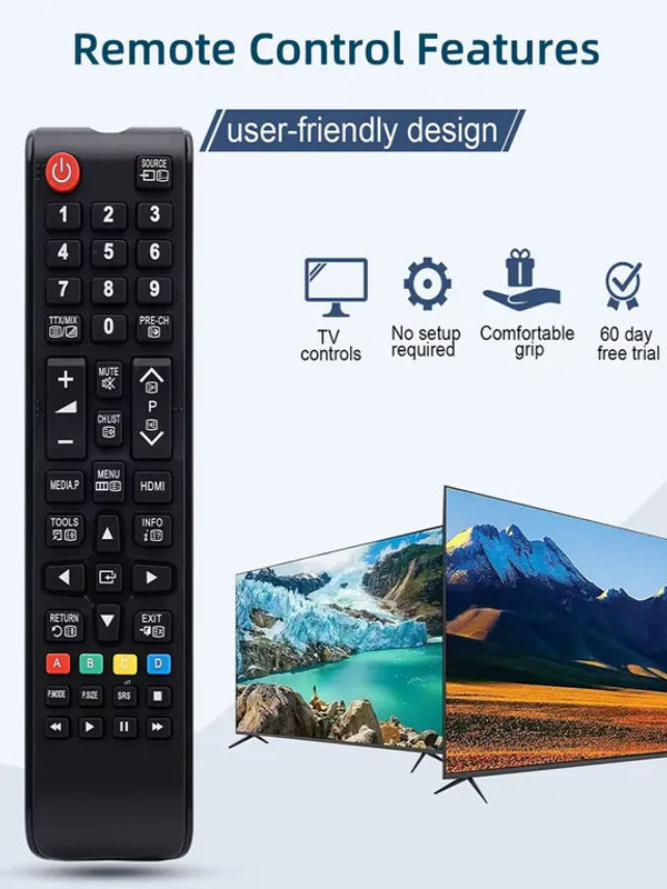 Samsung Ersatzfernbedienung für Smart TV LED HD LCD HDTV 3D in Schwarz - Bild 7