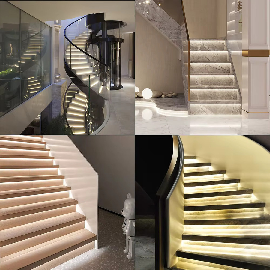 KLA-FCOB LED-Treppenbeleuchtung mit Bewegungsmelder und Tageslichtsensor, weiße Lichtleiste mit 4–40 Stufen für Treppen - Bild 3