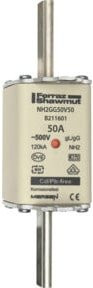 Mersen NH-Sicherungseinsatz SF Gr.2 gG 50A/500V KM NH2GG50V50 in Weiß - Bild 1