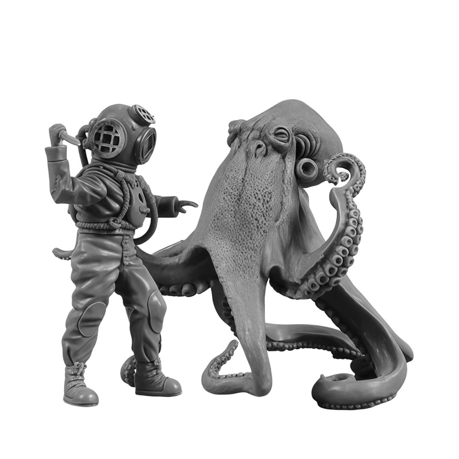 MEEKLION MODEL Taucher und Oktopus, Resin-Modellbausatz, Maßstab 1:35 - Bild 2