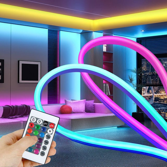 Acosh Neon LED Streifen RGB Multicolour 5m USB 5V IP65 Wasserdicht mit Controller und Fernbedienung - Bild 1