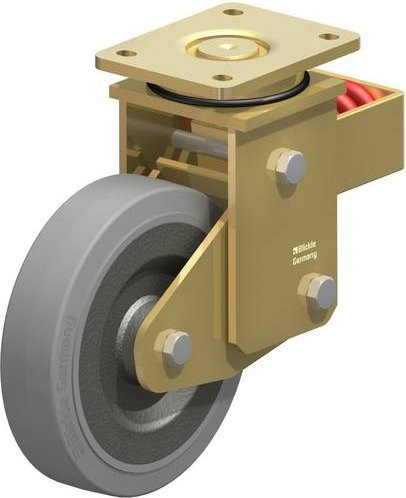 Blickle LSFN-SE 200K-SG Lenkrolle gefedert in Silber/Grau mit 200 mm Rad-Durchmesser und 600 kg Tragfähigkeit - Bild 1