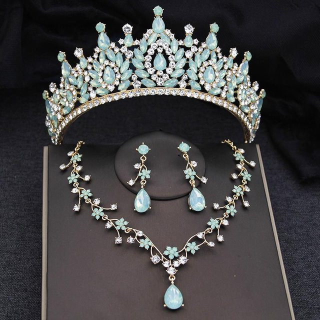 YIRAN Jewelry Schmuckset, Messing, Kristall, Weiß, Damen - Bild 1