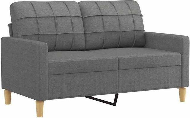 vidaXL 2-Sitzer-Sofa modern in Grau mit Stoffbezug und Metallrahmen, Breite: 120 cm - Bild 1