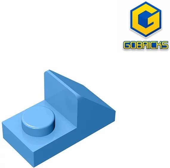Gobricks GDS-832 Slope 45 2x1 mit 2/3 Ausschnitt, Zubehör, Blau - Bild 1