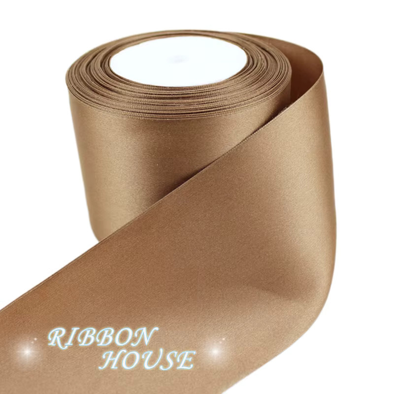 RIBBON HOUSE Einseitiges Kaffeeband in Braun für Geschenkboxen und Weihnachtsdekoration, 25 Yards pro Rolle - Bild 3