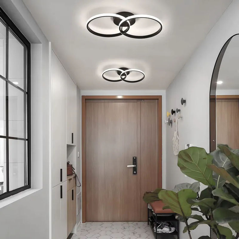 Moderne LED Deckenleuchte in Schwarz mit Doppelring Design und natürlichem Licht 4000K für Schlafzimmer, Küche und Wohnzimmer - Bild 5