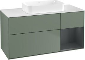 V&B Waschtischunterschrank Finion mit Wandbeleuchtung, Breite: 120 cm, Tiefe: 60 cm, lackiert in Reinweiß - Bild 1
