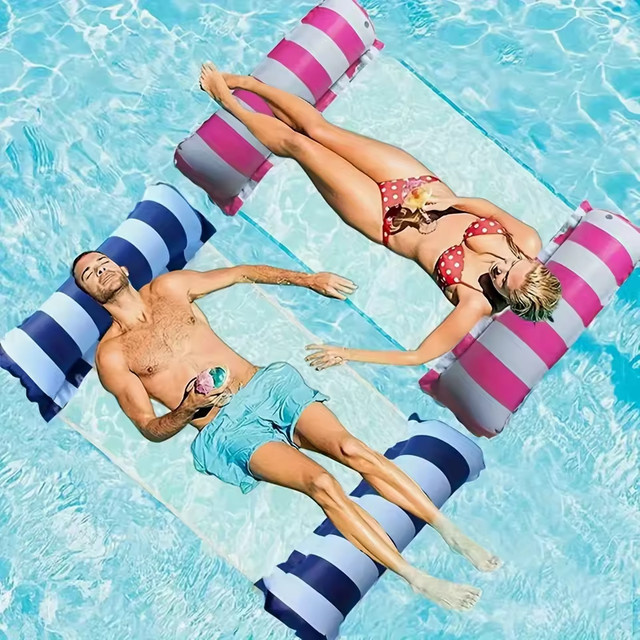 Aufblasbare Wasserhängematte VKTECH als schwimmende Luftmatratze und Pool Float für dein Poolvergnügen - Bild 1