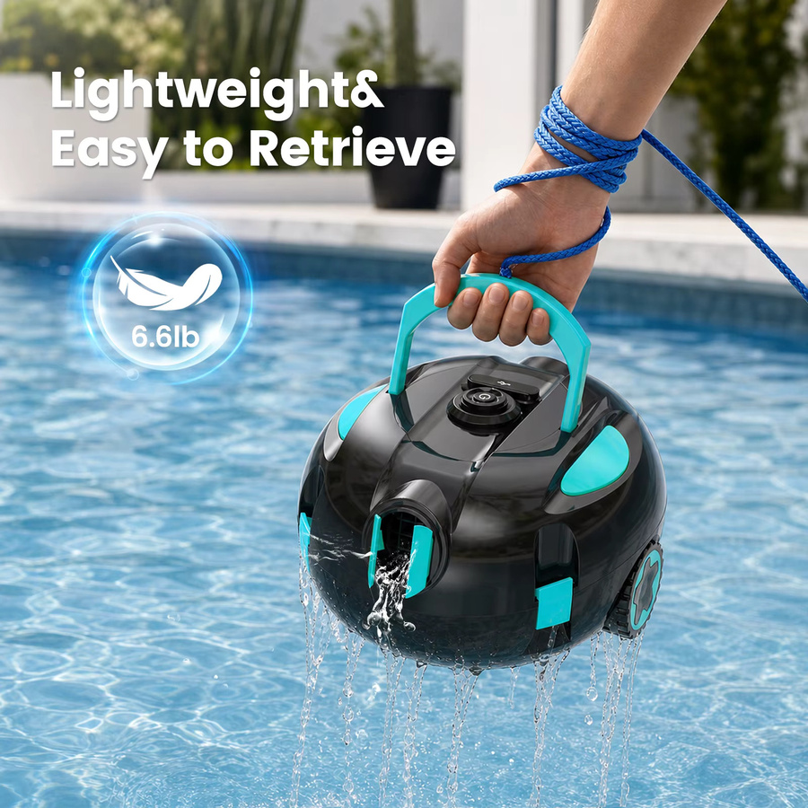 Vastorm Tragbarer Kabelloser Pool-Staubsauger-Roboter Automatischer Selbstparkender Oberirdischer Poolreiniger in Schwarz mit Akku - Bild 6