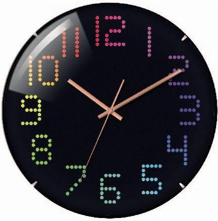 Technoline WT 7410 Wanduhr, analoge Quarzuhr in Schwarz, rund und modern mit geometrischem Design, Durchmesser: 31,0 cm - Bild 1