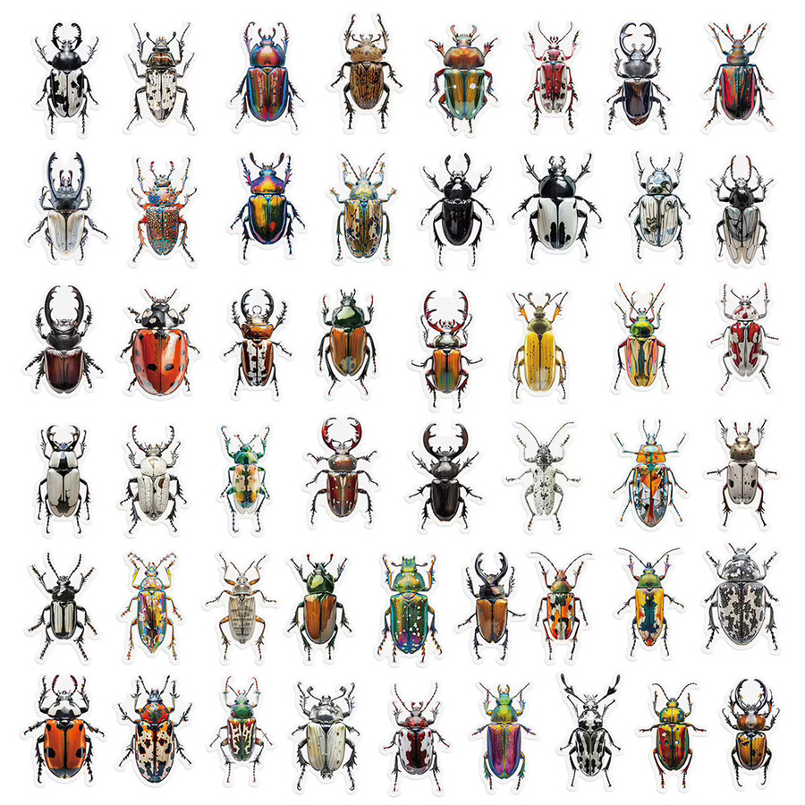 Charile Cartoon-Insekten-Käfer-Aufkleber, transparent, multicolour, 10-teiliges Set - Bild 3