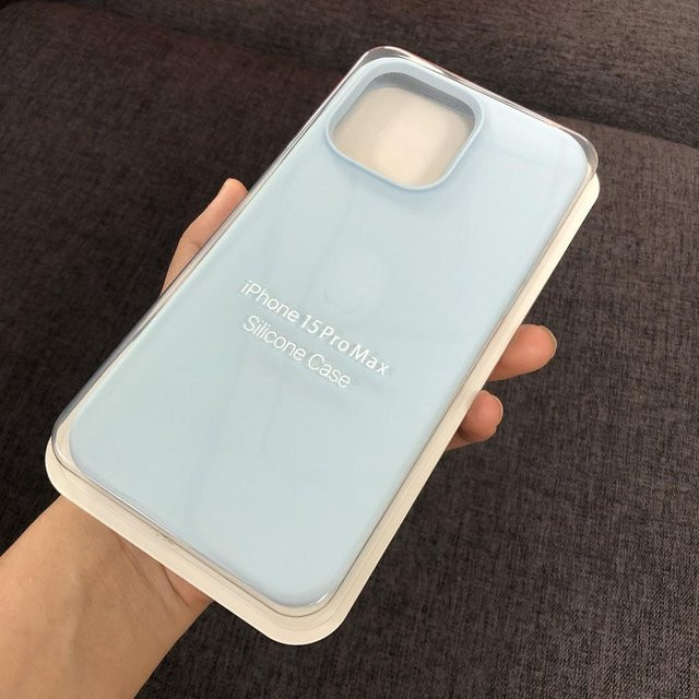 KH Liquid Silikon Schutzhülle für iPhone 15 14 13 12 11 Pro Max Plus XR XS in Blau - Bild 1