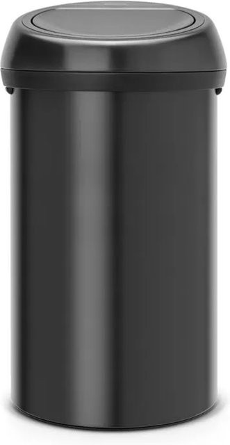 PROREGAL Abfallbehälter mit Soft-Touch-Öffnung 60 Liter, Metall, Schwarz Matt, H x B x T: 71 x 40 x 40 cm - Bild 1