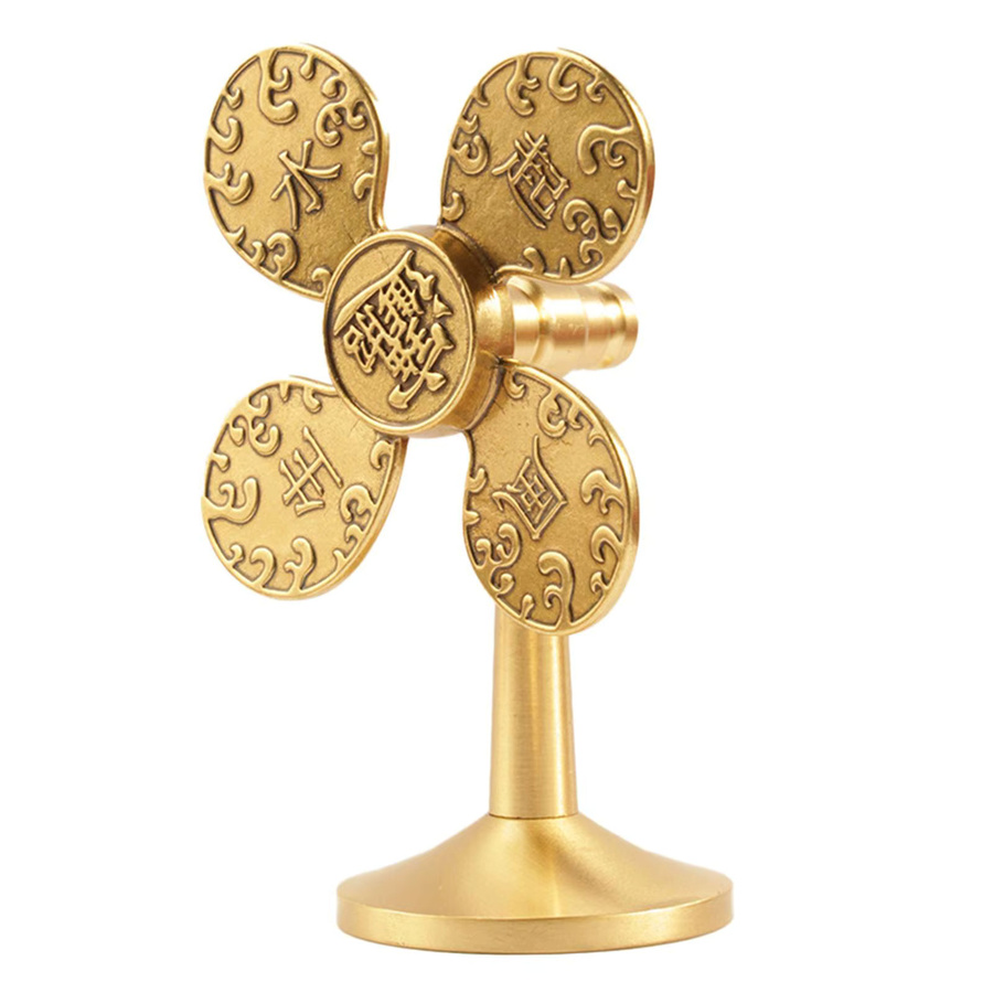 Kesoto Feng Shui Windmühle Statue aus Harz in Gold für Wohnzimmer und Schrank - Bild 3