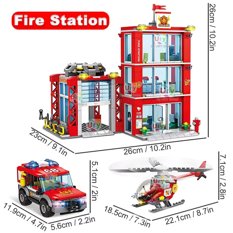 GSF Stadt Serie Feuerwehr, Baustein Rettungsfahrzeug, Bunt / Mehrfarbig - Bild 3