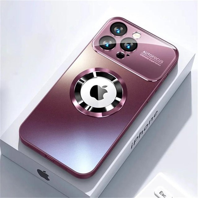Tuiying002 Magnetische Silikon Handyhülle mit Linsenschutz in Matt für iPhone 16 15 14 13 12 11 Pro Max, Farbe: Purple - Bild 1