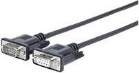 VivoLink Pro Serielles Kabel DB-9 (M) zu DB-9 (W) in Schwarz und Gold, Länge: 3,0 m, mit Daumenschrauben und geformten Steckern (PRORS3) - Bild 1